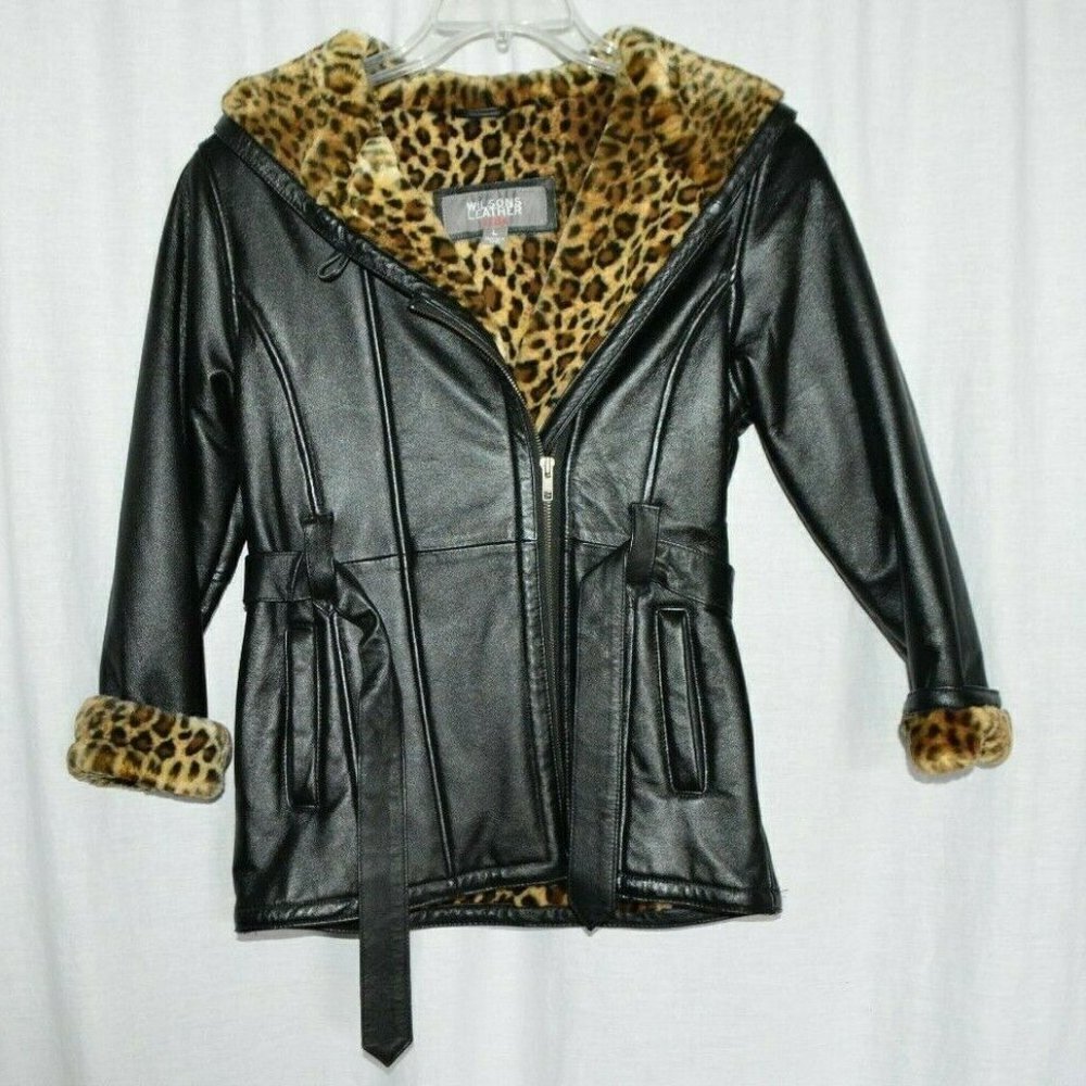 Wilsons Leather Kids Girls Large L Black Leather
